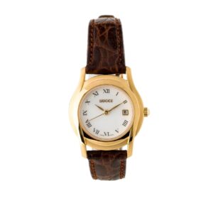 Orologio Gucci in pelle placcato oro