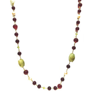 Collana Giadan Artelier con agata rubino e perle